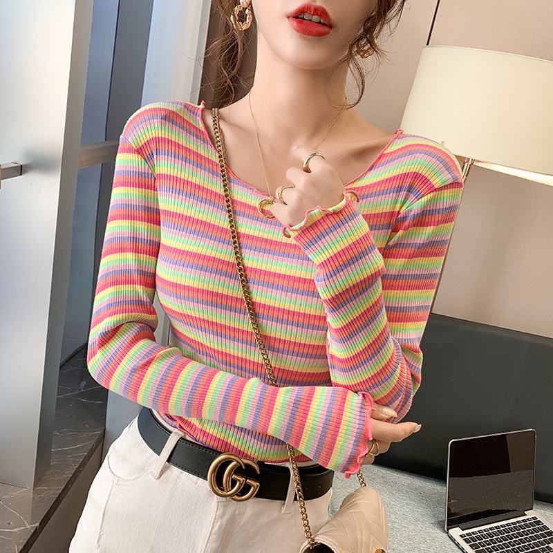 NRVP Áo Thun Nữ Tay Dài 100% Cotton Thời Trang Hàn Quốc