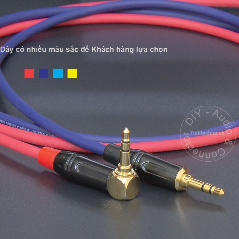 Dây 3.5 2 đầu DIY dài từ 10 đến 40 mét - Cáp AUX 3.5mm 1 đầu thẳng 1 đầu bẻ góc