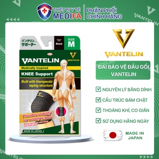 Đai bảo vệ đầu gối Vantelin chất liệu Lycra thoáng khí, co giãn, phù hợp cho người vận động nhiều | Made in Japan