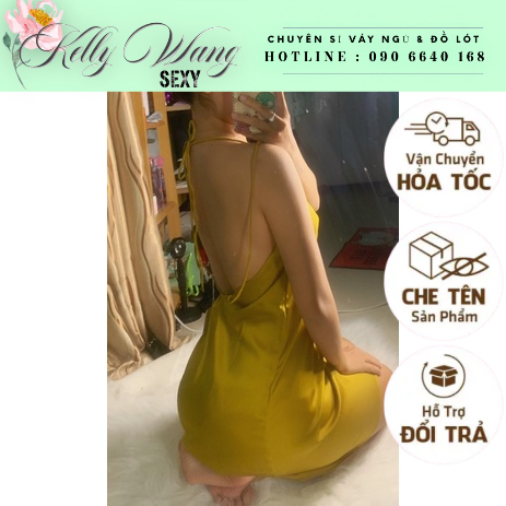Hàng loại 1 - 3 size  SX 147-Váy ngủ sexy viền ren KELLY WANG