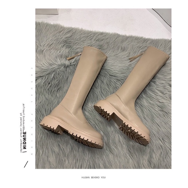 Bốt Cao Cổ Nữ 🖤Tiệm Vải Xinh Clothes🤍 Giày Bốt Kéo Khoá Đế Cao 4.5cm | BigBuy360 - bigbuy360.vn