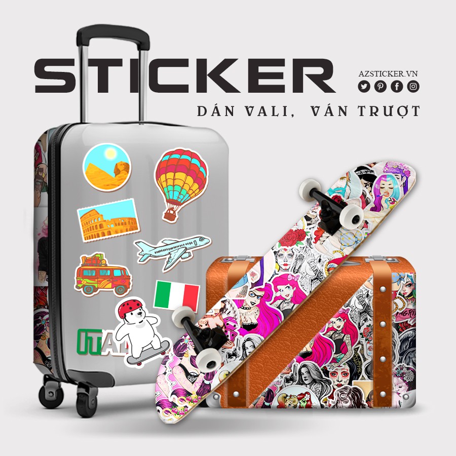 [Set 100+] Sticker Girl Tatoo Chống Nước Chống Phai Màu | STK94 | Hình Dán Mũ Bảo Hiêm Điện Thoại Laptop Bình Nước