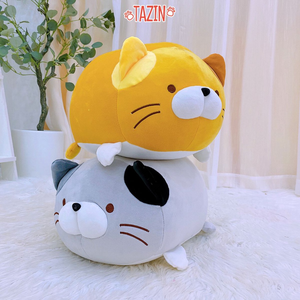 Gấu Bông Mèo Nằm Béo Siêu Mềm Mịn, Mèo Bông Mập Corgi Cosplay
