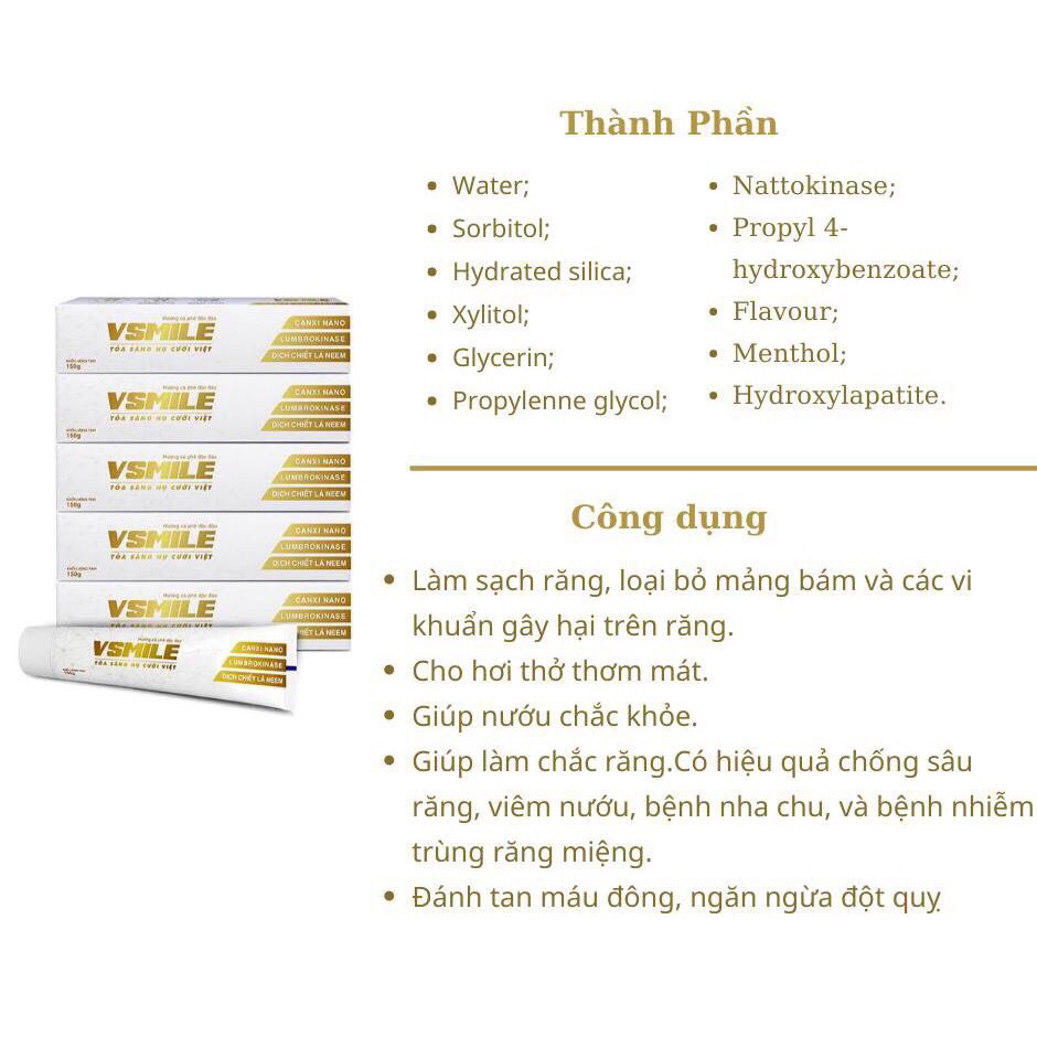 Kem Đánh Răng Thảo Dược VSMILE - Kem Đánh Răng Thảo Dược - Thực Phẩm Chức Năng