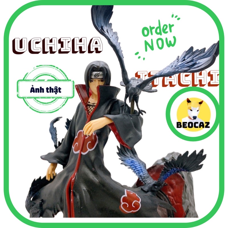 [Ship Hỏa Tốc][Full Box] Mô hình Uchiha Itachi Akatsuki có đế quạ màu tím xanh lửa đỏ đen- Đồ chơi Naruto