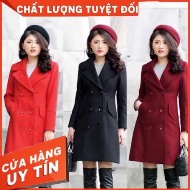 Kho sỉ Bán buôn New Áo Dạ cổ to diễu eo nắp túi AD34 ❤️FREE SHIP❤️  giá rẻ ❤️FREE SHIP❤️ hàng đẹp