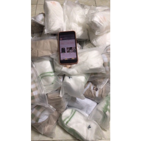 Tất vở cổ ngắn in hoạ tiết gấu mèo thỏ nơ trái tym chất liệu cotton cao cấp màu trắng không gây mùi