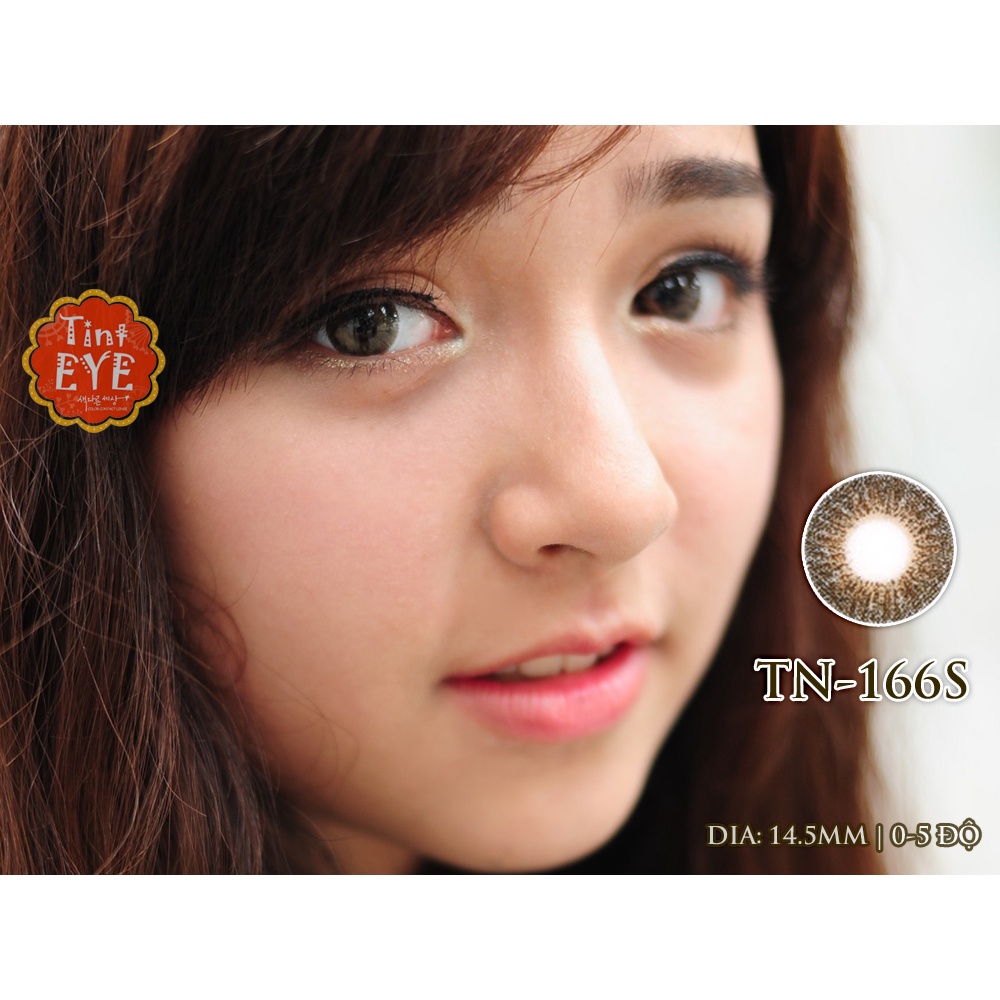 [Tặng nhỏ mắt] Kính áp tròng Tinteye Lens Nâu trầm siêu tự nhiên TN - 166s