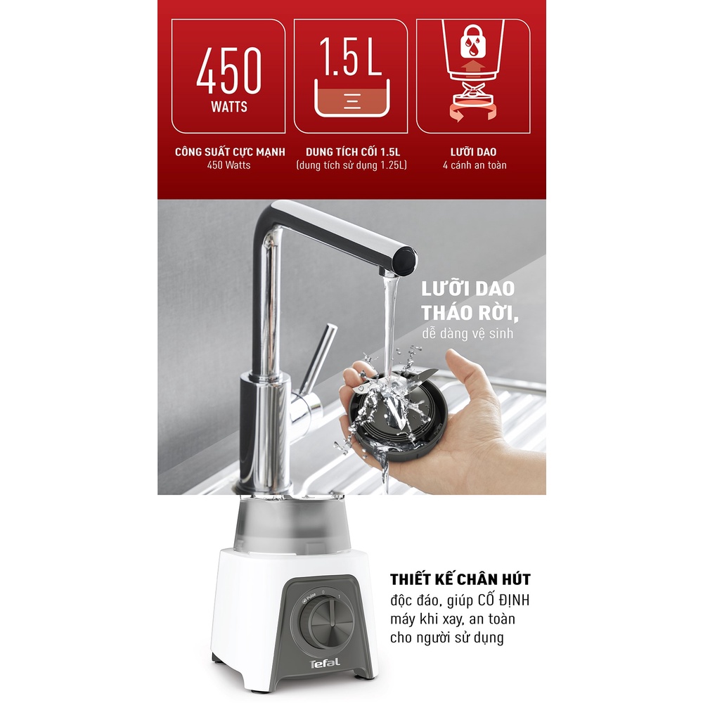 Máy xay sinh tố Tefal Blendeo+ BL2C0130 - 450W, 1.25L