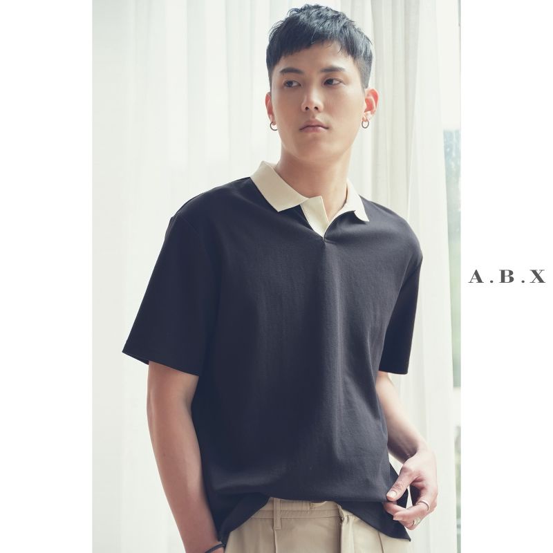 Áo Thun POLO Dệt Kim Tay Ngắn Dáng Rộng Màu Trơn Phong Cách Nhật Bản Thời Trang Mùa Hè Cho Nam Giới 100