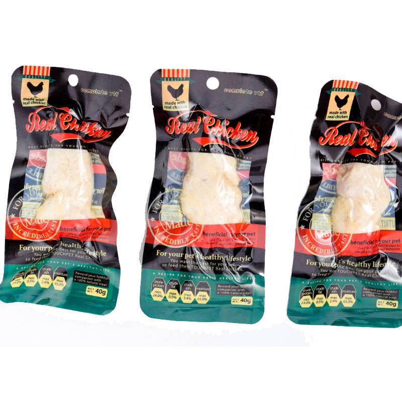 Thức ăn cho chó mèo ức gà hấp Real Chicken - 40g