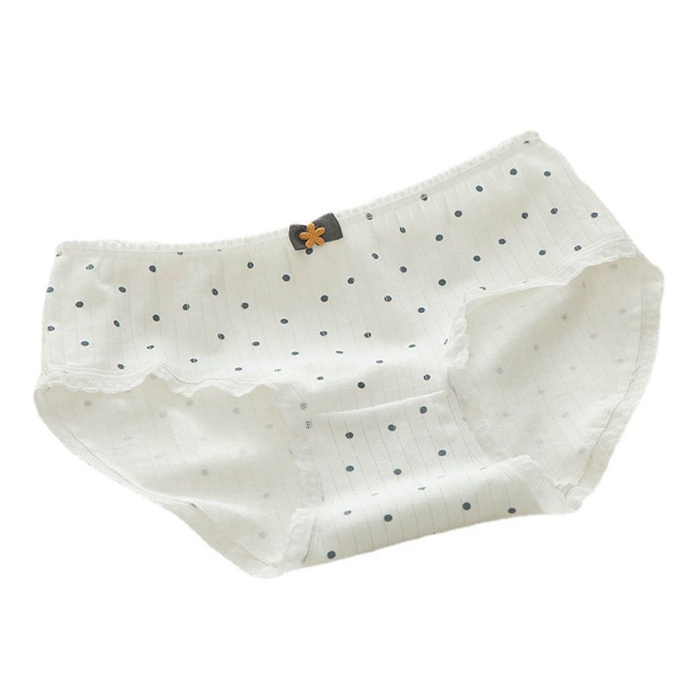 Quần lót cotton phối ren co giãn thoáng khí họa tiết kẻ sọc caro phong cách Hàn Quốc quyến rũ cho nữ