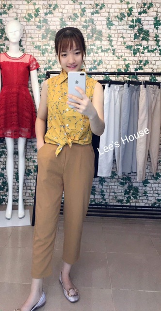 Quần baggy đũi khuy lưng chun