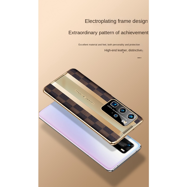 Ốp Điện Thoại Mặt Da Chống Sốc Cao Cấp Cho Huawei P40 Pro P40 Pro +
