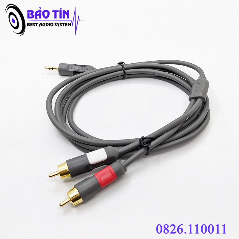Dây Tín Hiệu Âm Thanh 3.5 Ra 2 Đầu AV Belkin Chất lượng Cao