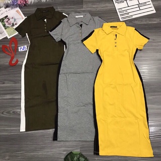 Đầm thun cổ bẻ