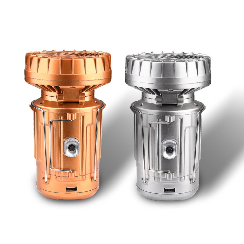 Đèn Pin Camping 3 in 1 mang đi Du Lịch Đi Câu Cá Cắm Trại Picnic Sạc Năng Lượng Mặt Trời Có Quạt Kiêm Sạc Dự Phòng