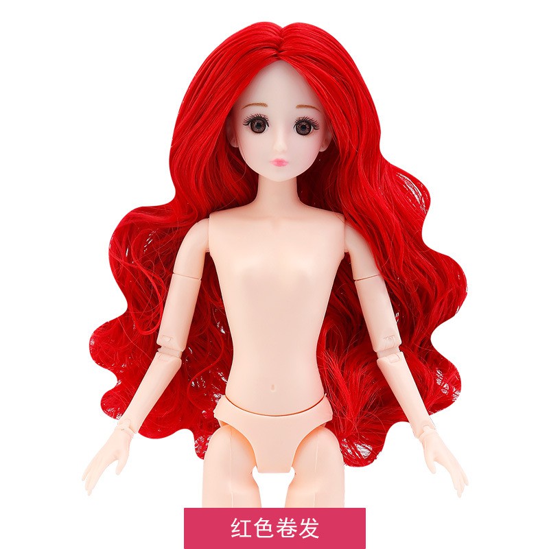 Búp Bê 3D Tóc Dài 1 / 6 BJD 12 Inch Mắt Dài 30cm Trang Điểm Cho Bé Gái