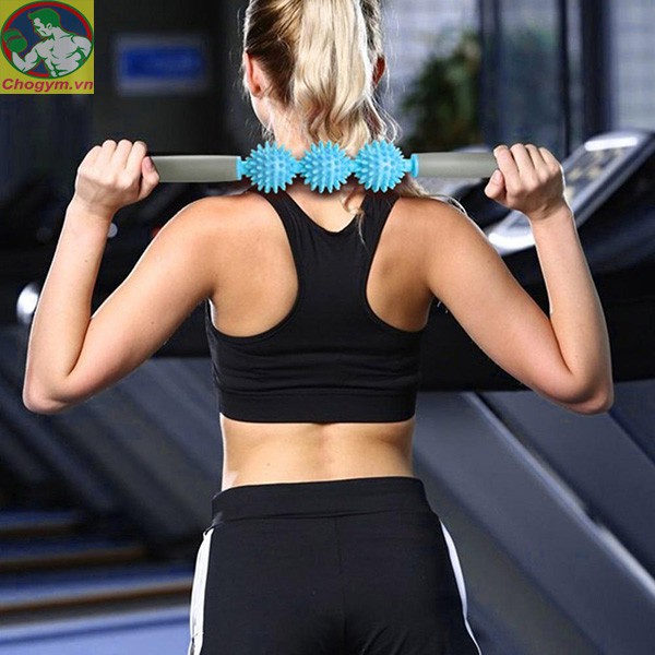 Thanh Lăn Massage Cơ Bắp 3 Bóng Roller Stick Tập Gym Yoga