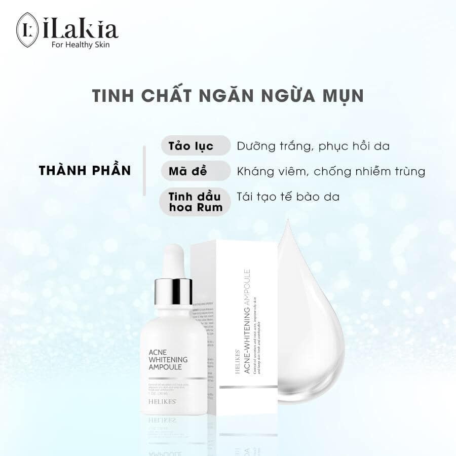 Serum Ngừa Mụn Trắng Da ILAKIA Tinh Chất Ngừa Mụn Rau Má Sạch Mụn Ẩn mụn Đầu Đen Hàn Quốc