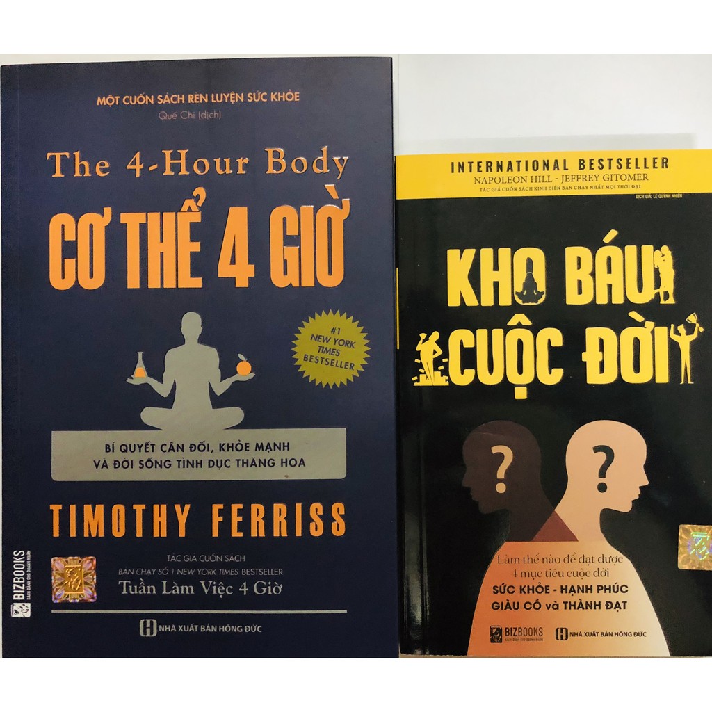 Sách - Combo Cơ thể 4 giờ: Bí quyết cân đối khỏe mạnh và đời sống tình dục thăng hoa + Kho báu cuộc đời