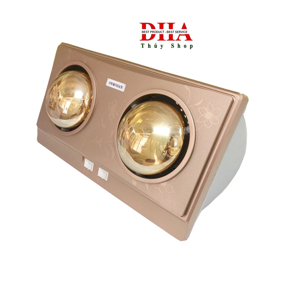 ĐÈN SƯỞI NHÀ TẮM SWONSAN 2 BÓNG SBH2-L1 - BẢO HÀNH CHÍNH HÃNG 5 NĂM