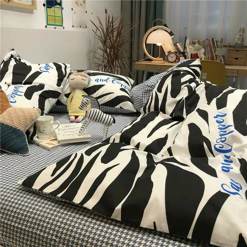 Bộ vỏ chăn ga gối Cotton Poly mẫu Ngựa vằn