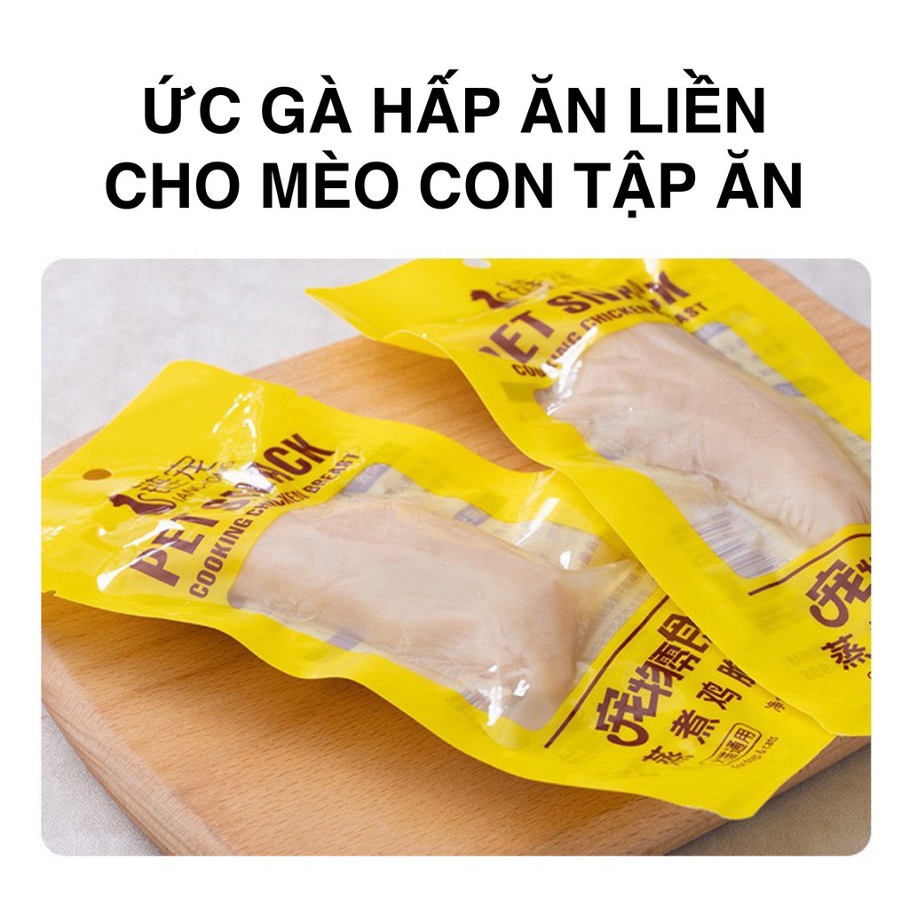 Ức gà tươi ăn liền chó mèo dinh dưỡng bổ sung đạm túi 40g - Bivido