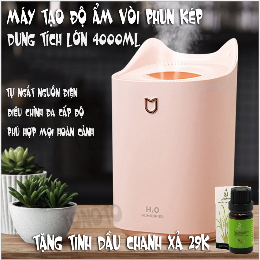 [Tặng Tinh Dầu Chanh Sả] Máy Xông Tinh Dầu; Máy Phun Sương; Đèn Xông Tinh Dầu Có Đèn Led Đổi Màu; Dung Tích Lớn 3000ml