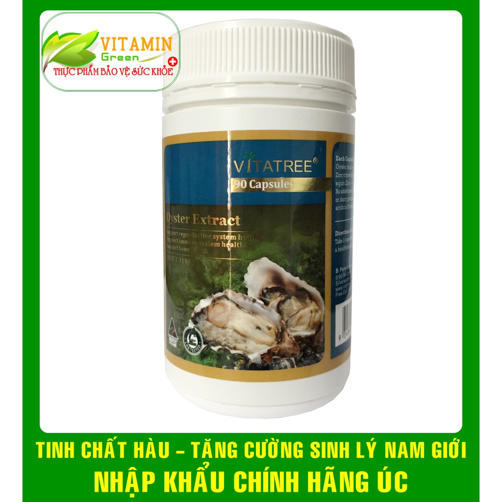 TINH CHẤT HÀU VITATREE OYSTER EXTRACT TĂNG CƯỜNG SINH LÝ NAM GIỚI (90 viên) | NHẬP KHẨU CÍNH HÃNG ÚC