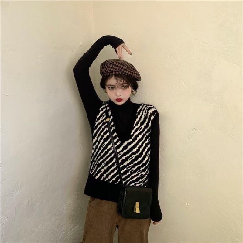 Áo Gile Nữ Hoạ Tiết Ngựa Vằn Cho Nữ Ullzang | BigBuy360 - bigbuy360.vn