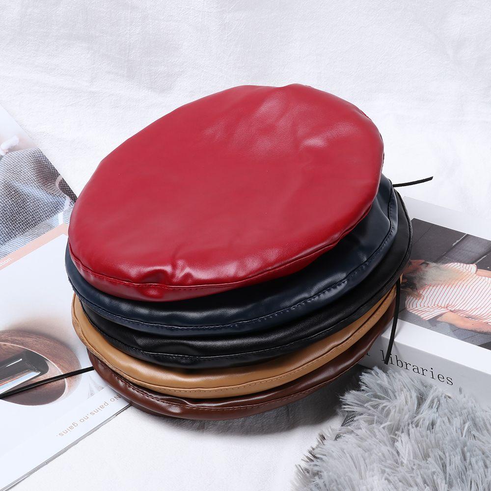 EUTUS Mũ Beret Da PU Thời Trang Thu Đông Cá Tính