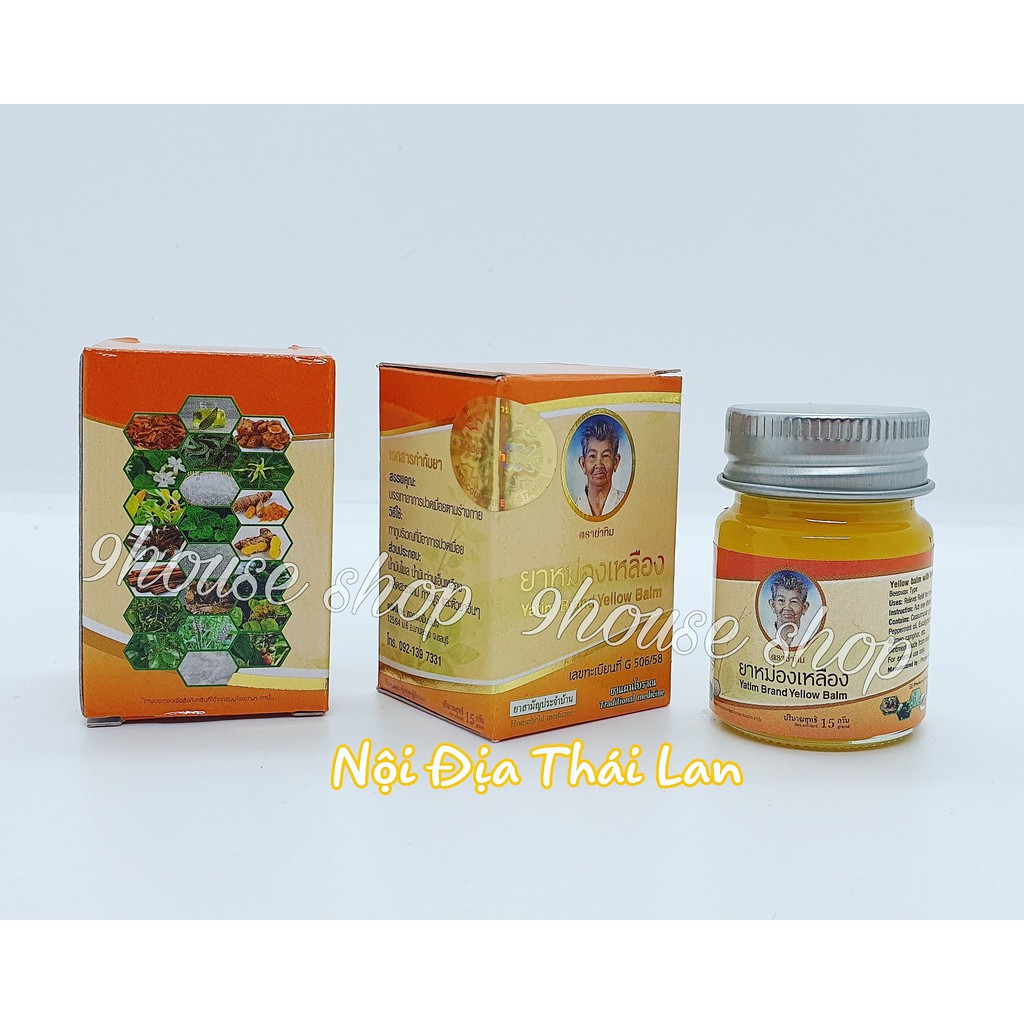 01 Dầu Cù Là VÀNG Otop 22 vị Yatim Brand Yellow Balm 15gram Thái Lan