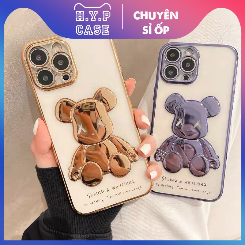 Ốp Lưng Iphone KAWS Màu Gold Hình Nổi 3D Viền Si Cạnh Vuông Full Viền Full Đáy (02) | BigBuy360 - bigbuy360.vn