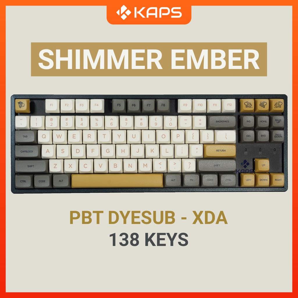 Keycap Shimmer Ember PBT profile XDA in dyesub 138 nút cho bàn phím cơ layout 108/104/98/87/84/75/68/64/61