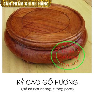 Đế không chân - Kỷ tròn - Chân để bát hương tròn gỗ hương cao cấp cao 6cm