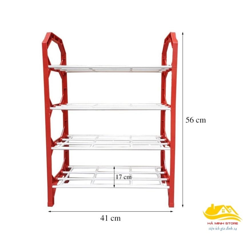 Kệ giày 4 tầng bằng nhựa lắp ghép thông minh  kệ để đồ tiện lợi 4 tầng