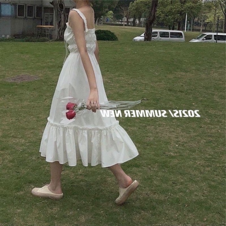 Free ship Váy Nữ 2 Dây Trắng Chun Ngực Dáng Xòe Free Ship, Váy Đầm Nữ Thời Trang Phong Cách Bồng Bềnh Tiểu Thư Giá Rẻ Ch | BigBuy360 - bigbuy360.vn