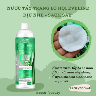 Nước tẩy trang lô hội eveline làm sạch dâu dịu nhẹ làn da