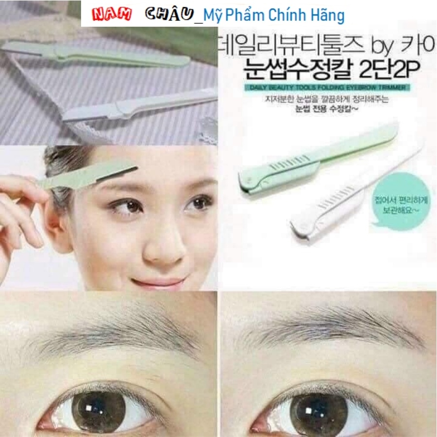 Dao cạo lông mày, chân mày THE FACE SHOP DAILY BEAUTY TOOLS FOLDING EYEBROW TRIMMER 2P NPP Nam Châu