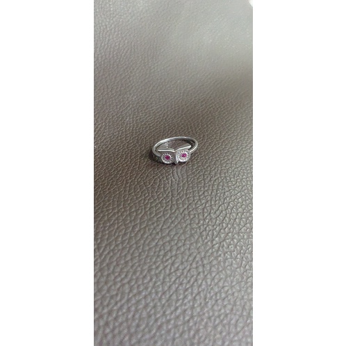 Nhẫn hình chim cú mèo mắt nạm đá đỏ bạc chuẩn phủ vàng trắng