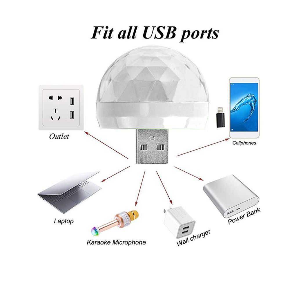 Đèn Led Disco Mini Cảm Biến Âm Thanh Ánh Sáng Mới Cổng Usb Trang Trí Nội Thất Xe Hơi | BigBuy360 - bigbuy360.vn