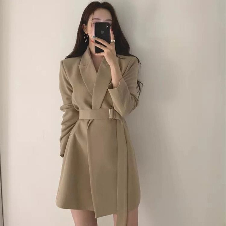 Áo Khoác blazer Màu Đen / Kaki Phong Cách Hàn Quốc Thời Trang Mùa Xuân  Cho Nữ