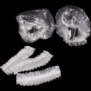 Set 100 Đồ Bịt Tai Bằng Nhựa Trong Suốt Màu Trắng Sử Dụng Một Lần Chống Thấm Nước