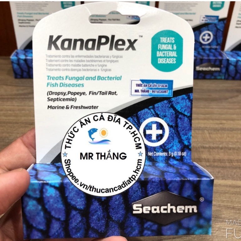 Bột Seachem Kanaplex : Điều trị bệnh nấm và vi khuẩn cho cá và dễ dàng hấp thụ qua da và mang cá.