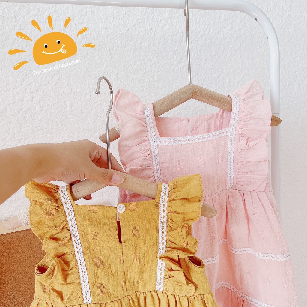 VÁY HÈ CÁNH TIỀN 3 TẦNG VIỀN REN TRẤNG CHẤT THÔ BOI CHO BÉ GÁI 1-6 TUỔI( MÃ V150603)