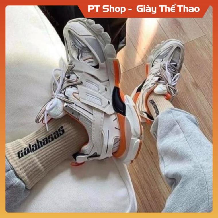 [FreeShip+ Hàng Cao Cấp] Giầy balen track 3 cam trắng 1:1, Giày thể thao nam nữ Full phụ kiện (ảnh thật) Sneaker