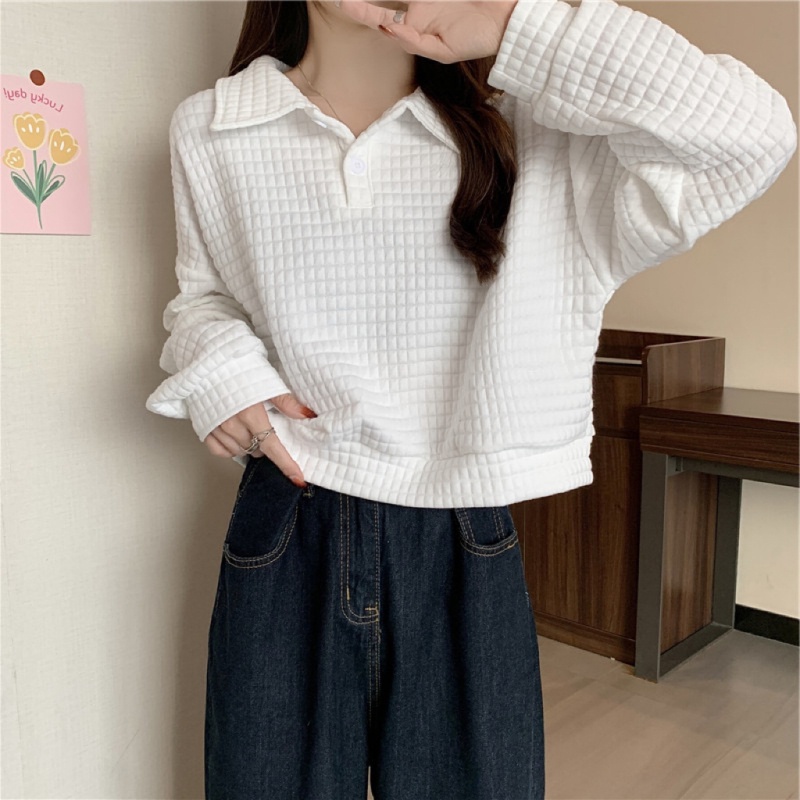 Áo Len Tay Dài Cổ Polo Dáng Ngắn Thời Trang Mùa Thu Mới Cho Nữ