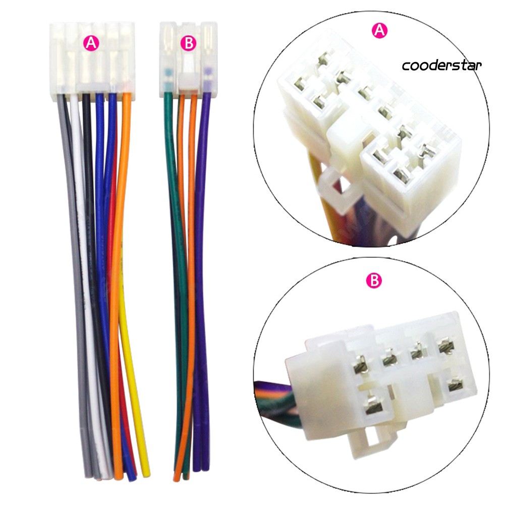 Set 2 dây điện nối đầu CD dành cho xe hơi Toyota