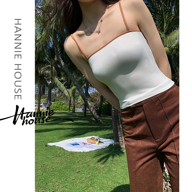 Hannie-Women Contrast Color Low Cut Summer Camisole